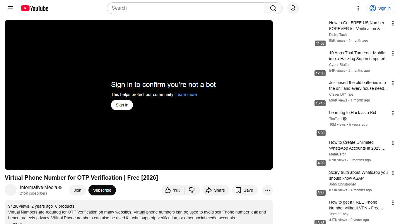 Virtual Phone Number for OTP Verification Free [2026] - YouTube